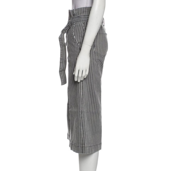 Frame | Stripped Belted Culottes New With Tags NWT Size 25 Wide Leg Style - Picture 5 of 12